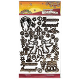 Gold Tone Easter Egg Stickers in Brown color Rectangular