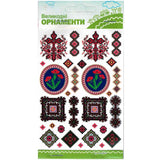 Easter Ornaments Egg Stickers in Red color Rectangular
