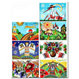 7 Fantasy Easter Egg Wraps Heat Shrink Sleeves in Multi color, Rectangular shape