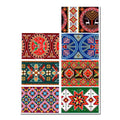 7 Pysanka Style Geometric Ukrainian Easter Egg Wraps Heat Shrink Sleeves in Multi color Rectangular