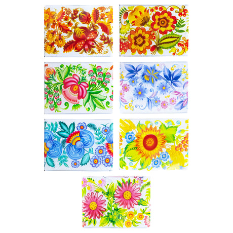 7 Garden Blooms Tulips & Wildflowers Ukrainian Easter Egg Decorating Wraps Heat Shrink Sleeves in Red color Rectangular