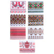 7 Red & Black Folk Embroidered Patterns Ukrainian Easter Egg Decorating Wraps Heat Shrink Sleeves in Multi color Rectangular