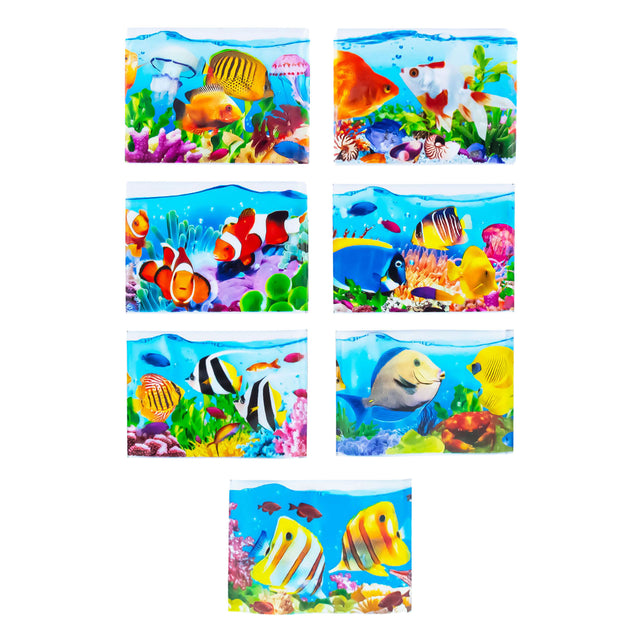 7 Coral Fishes Ukrainian Easter Egg Decorating Wraps Heat Shrink Sleeves in Multi color Rectangular