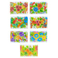7 Petrykivka Folk Art Flowers, Berries & Birds Ukrainian Easter Egg Decorating Wraps Heat Shrink Sleeves in Multi color Rectangular
