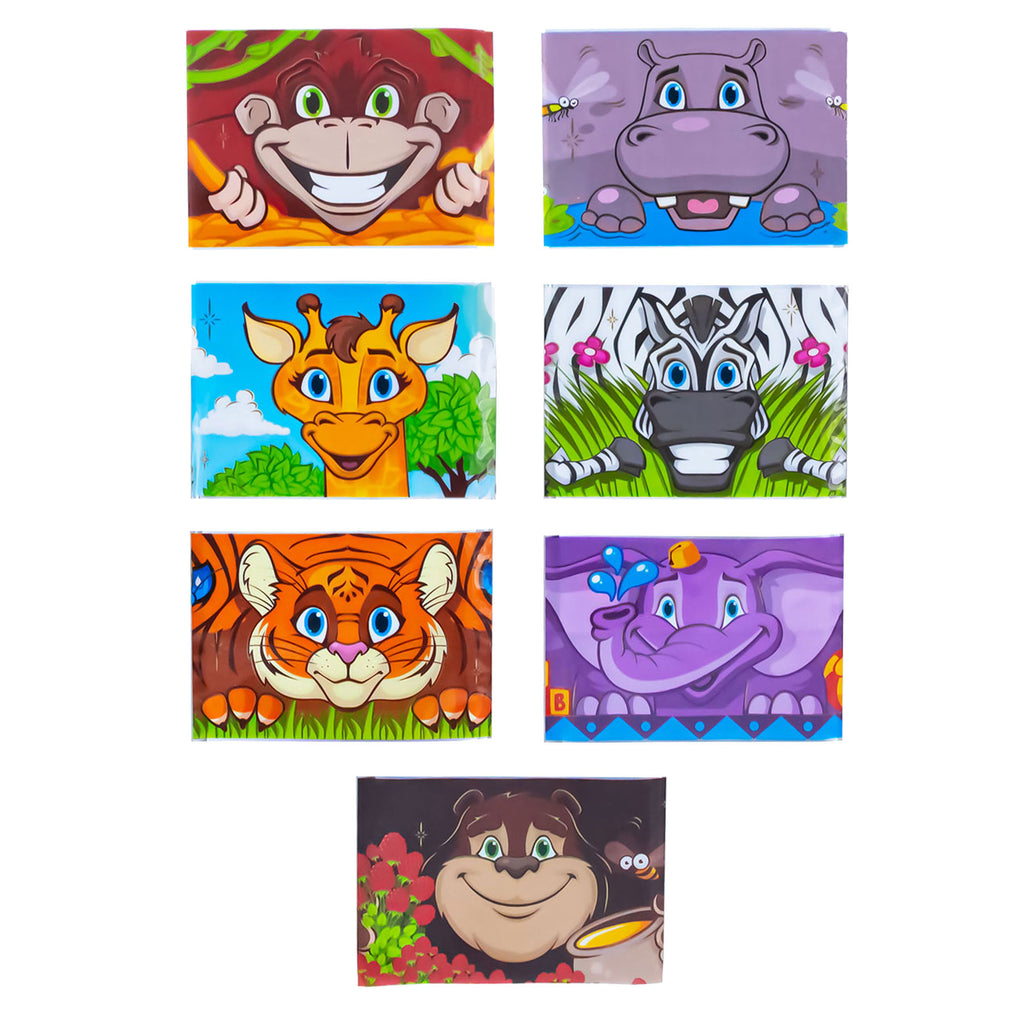 7 Jungle Animals Ukrainian Easter Egg Decorating Wraps Heat Shrink Sleeves in Multi color Rectangular