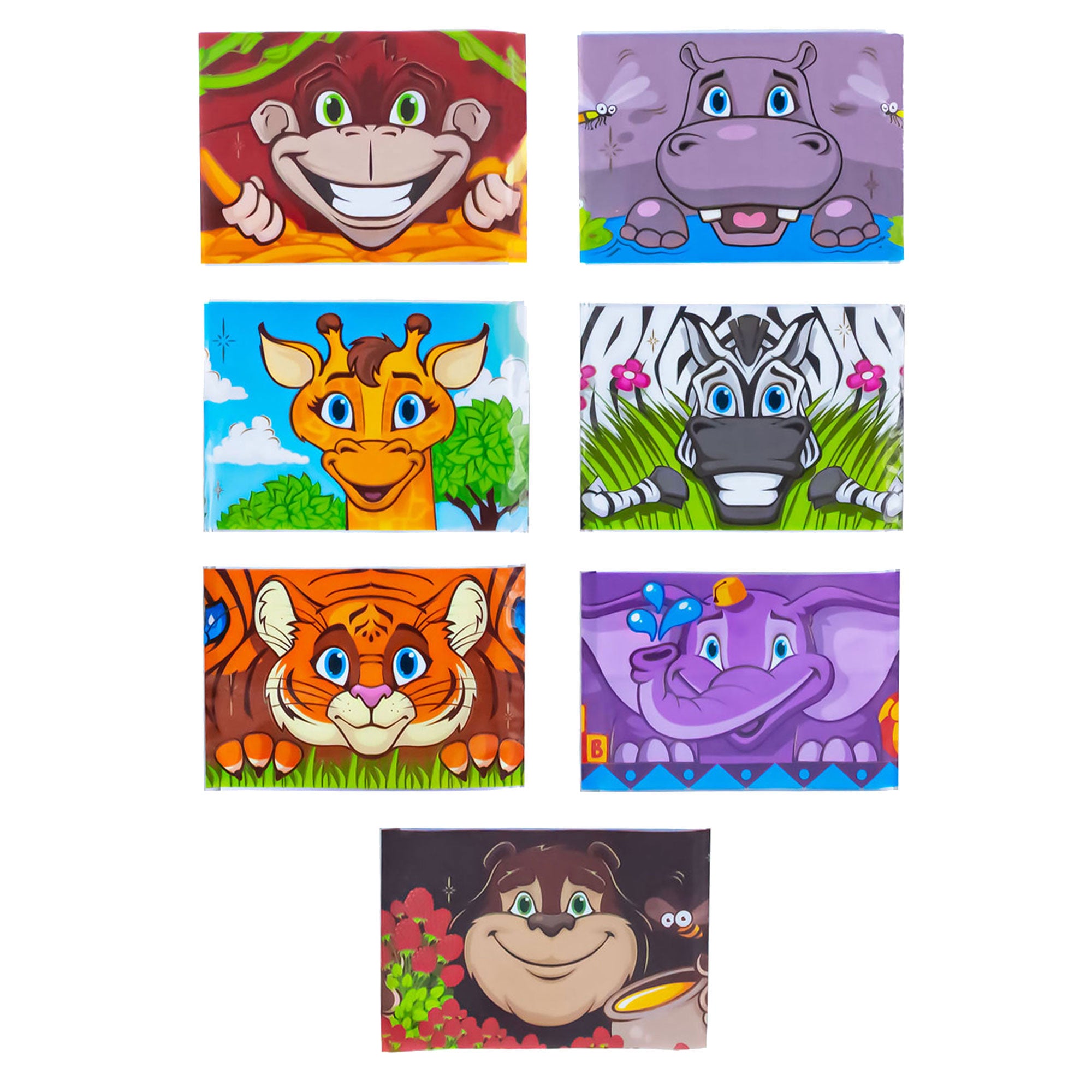 7 Jungle Animals Ukrainian Easter Egg Decorating Wraps Heat Shrink Sleeves in Multi color Rectangular