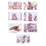 Plastic 7 Vintage Bunny Ukrainian Easter Egg Decorating Wraps Heat Shrink Sleeves in Multi color Rectangular
