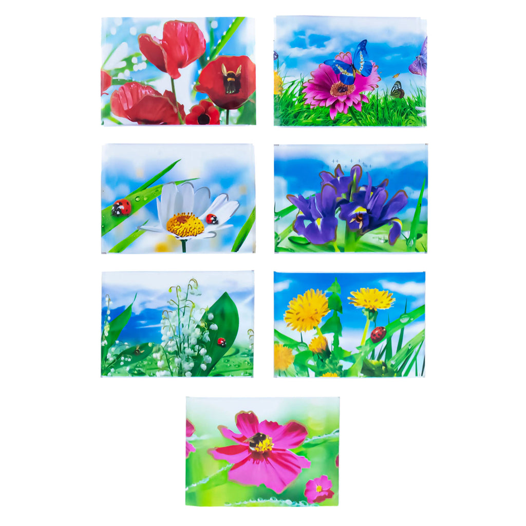 7 Spring Meadow Flowers Ukrainian Easter Egg Decorating Wraps Heat Shrink Sleeves in Multi color Rectangular