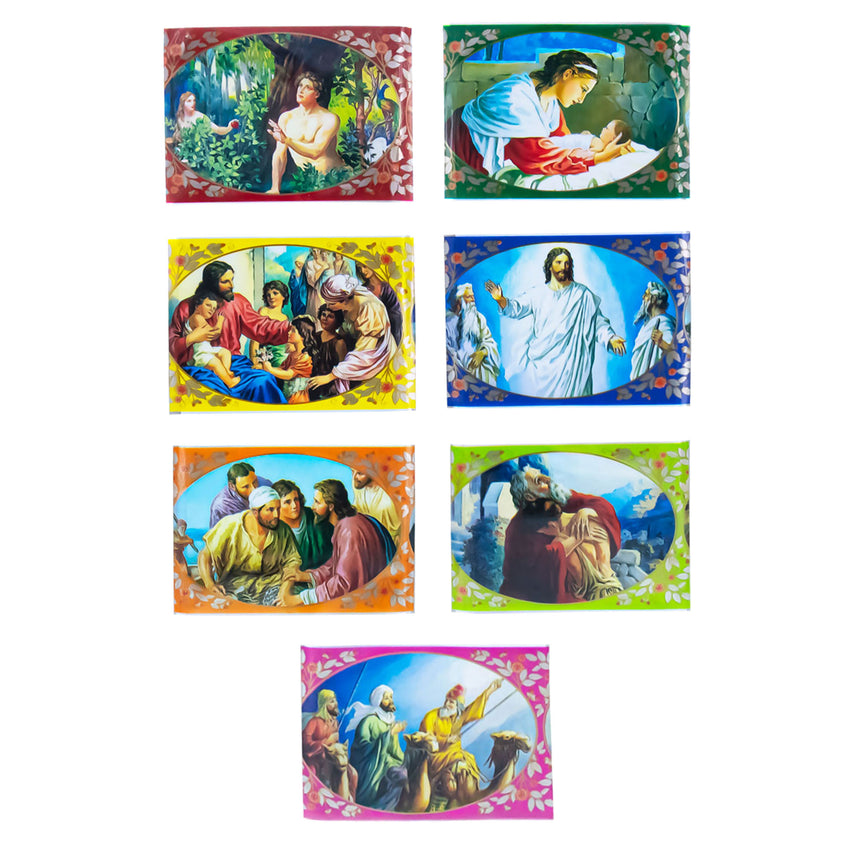 7 Biblical Stories Religious Ukrainian Easter Egg Decorating Wraps Heat Shrink Sleeves in Multi color Rectangular