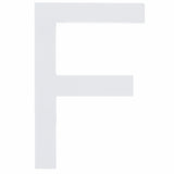 Arial Font White Painted MDF Wood Letter F (6 Inches) in White color,  shape