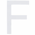 Arial Font White Painted MDF Wood Letter F (6 Inches) in White color
