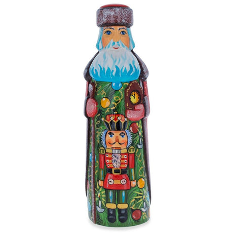 Nutcracker on Christmas Tree Hand Carved Wooden Santa Figurine 7.25 Inches in Multi color,  shape