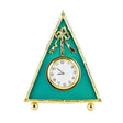 Regal Timekeeper: 5-Inch Green Enameled Guilloche Royal Clock Frame in Green color Triangle