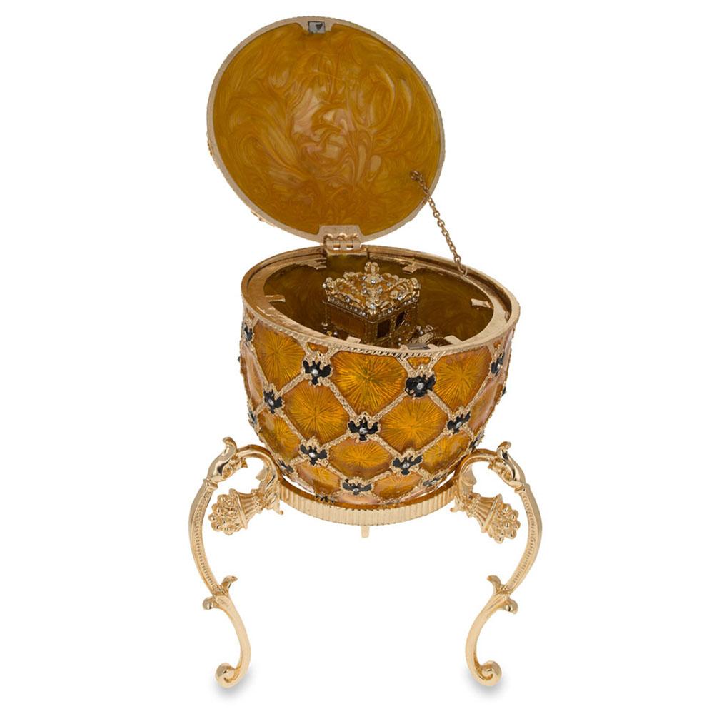 1897 Imperial Coronation Royal Easter Egg 7 Inches , dimensions in inches: 7 x 4.6 x 3.3