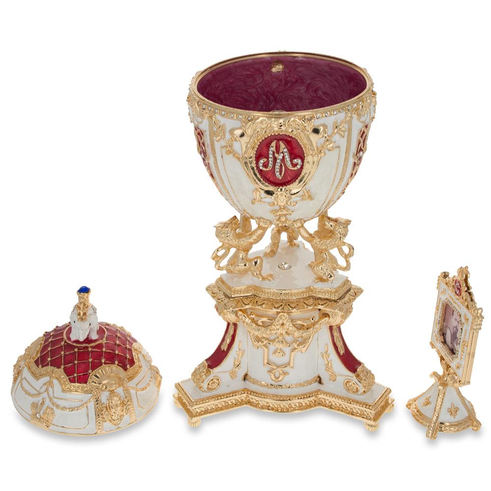 1903 Royal Danish Musical Imperial Easter Egg 9.6 Inches , dimensions in inches: 9.6 x 10.66 x 3.3