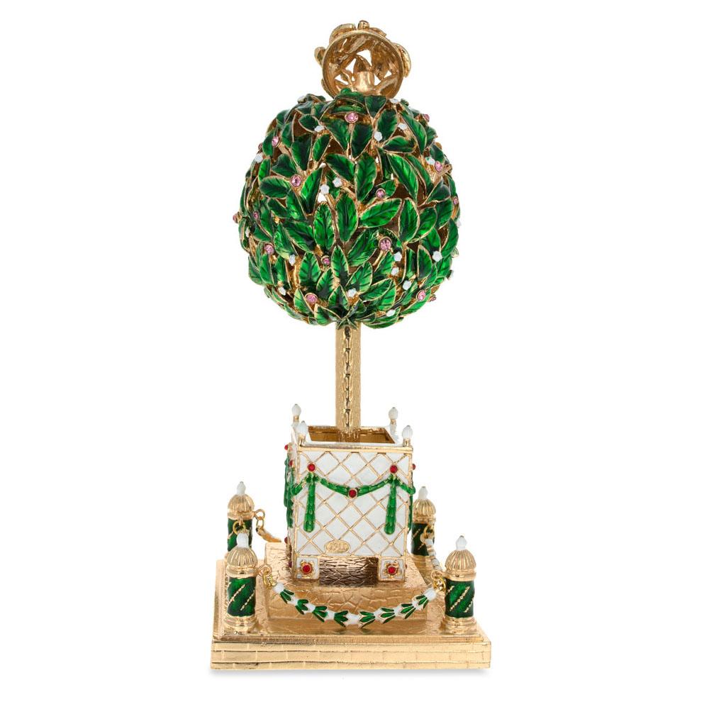 1911 Bay Tree Royal Imperial Easter Egg in Green color,  shape