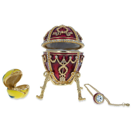 1895 Rosebud Royal Imperial Metal Easter Egg , dimensions in inches:  x  x