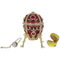 1895 Rosebud Royal Imperial Metal Easter Egg in Red color Oval