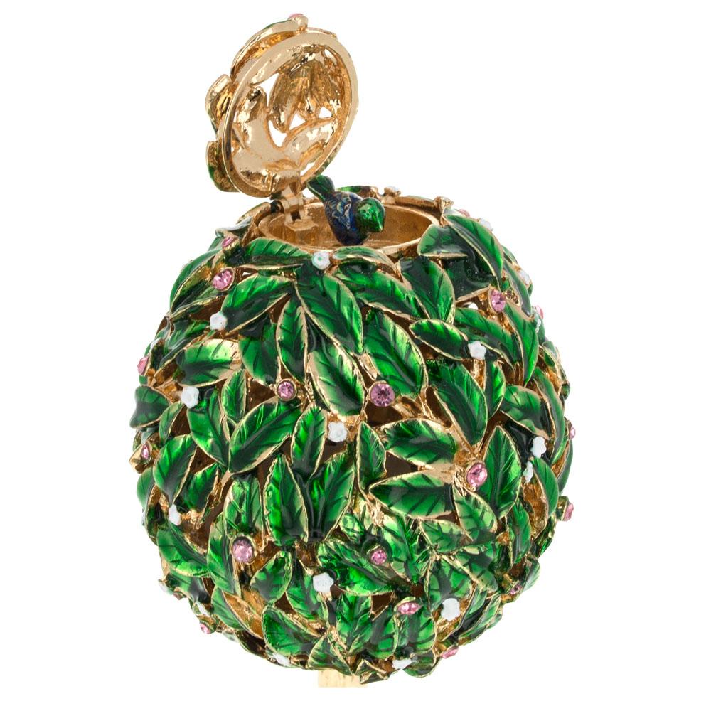 1911 Bay Tree Royal Imperial Easter Egg , dimensions in inches: 6.4 x 3.2 x 3.2