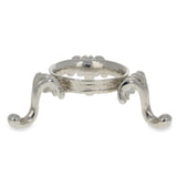 Low Profile Silver Tone Metal Egg Sphere Stand Holder Display in Silver color