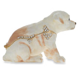 Jeweled Puppy Figurine , dimensions in inches: 2.2 x 2 x 3.38