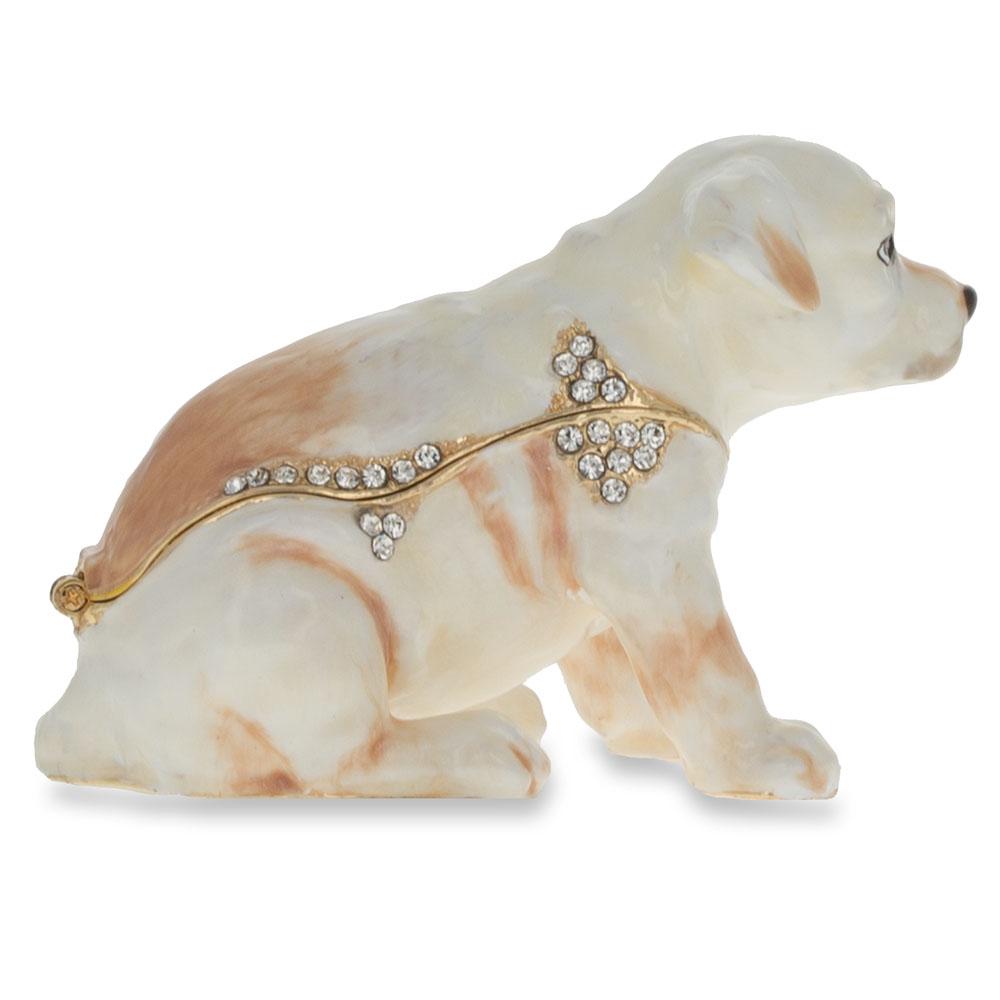 Jeweled Puppy Figurine , dimensions in inches: 2.2 x 2 x 3.38
