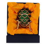 Shop Green Enamel Pinecone Royal Inspired Imperial Easter Egg with Clock Surprise. Buy Royal Royal Eggs Inspired Green Oval  for Sale by Online Gift Shop BestPysanky Faberge replicas Imperial royal collectible Easter egg decorative Russian inspired style jewelry trinket box bejeweled jeweled enameled decoration figurine collection house music box crystal value for sale real