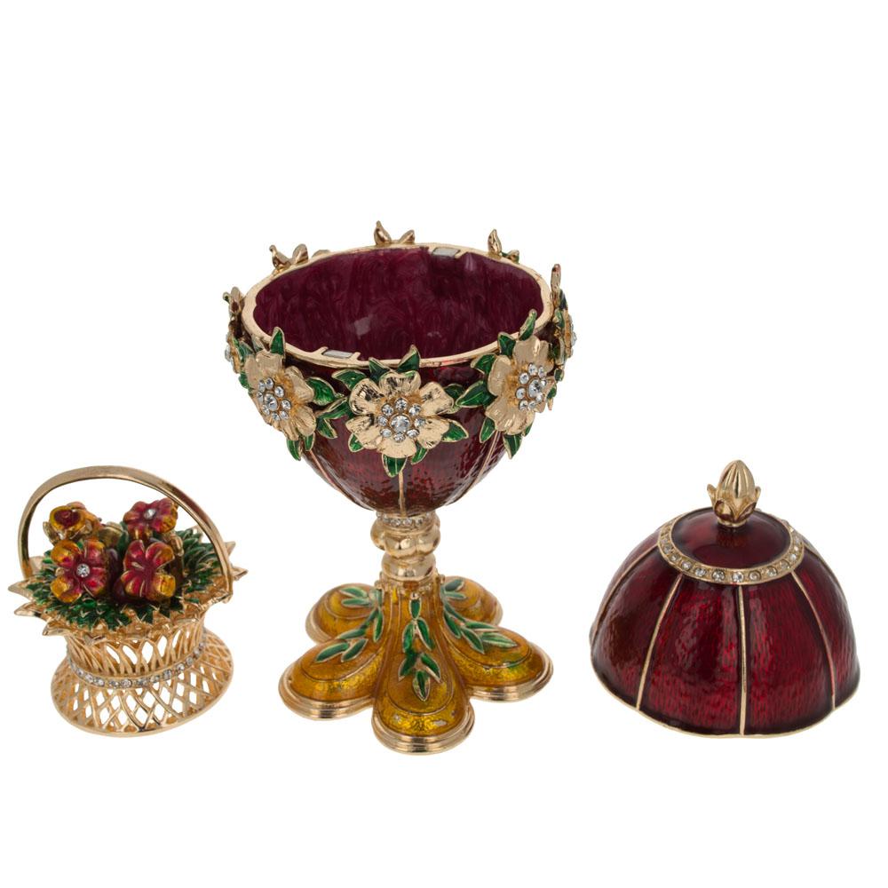 Shop 1901 Basket of Flowers Royal Imperial Easter Egg. Buy Royal > Royal Eggs > Imperial Red Oval