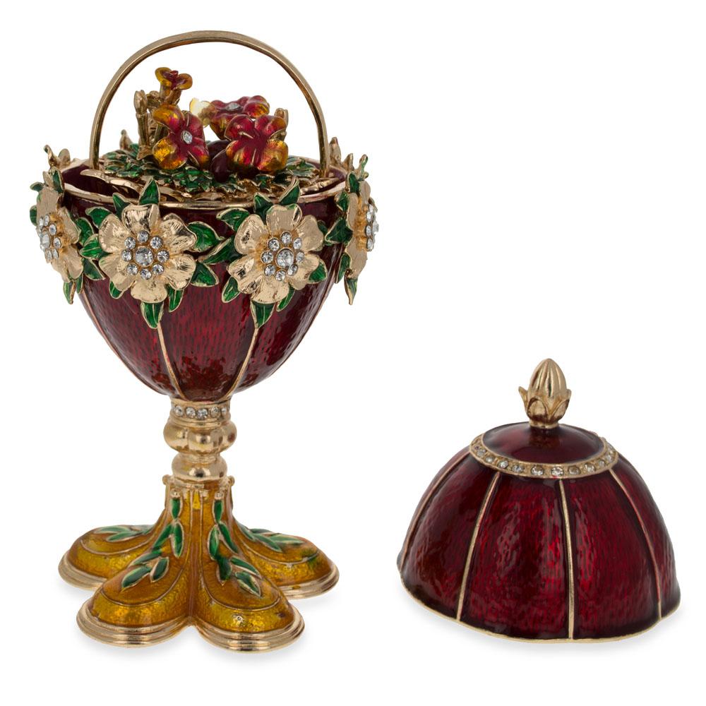 1901 Basket of Flowers Royal Imperial Easter EggCzech Republic , dimensions in inches: 6.4 x 3.1 x 3.1