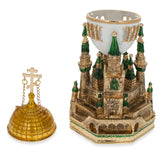 Shop 1906 Kremlin Musical Royal Imperial Easter Egg. Buy Royal Royal Eggs Imperial Musical Figurines Gold  Pewter for Sale by Online Gift Shop BestPysanky Faberge replicas Imperial royal collectible Easter egg decorative Russian inspired style jewelry trinket box bejeweled jeweled enameled decoration figurine collection house music box crystal value for sale real