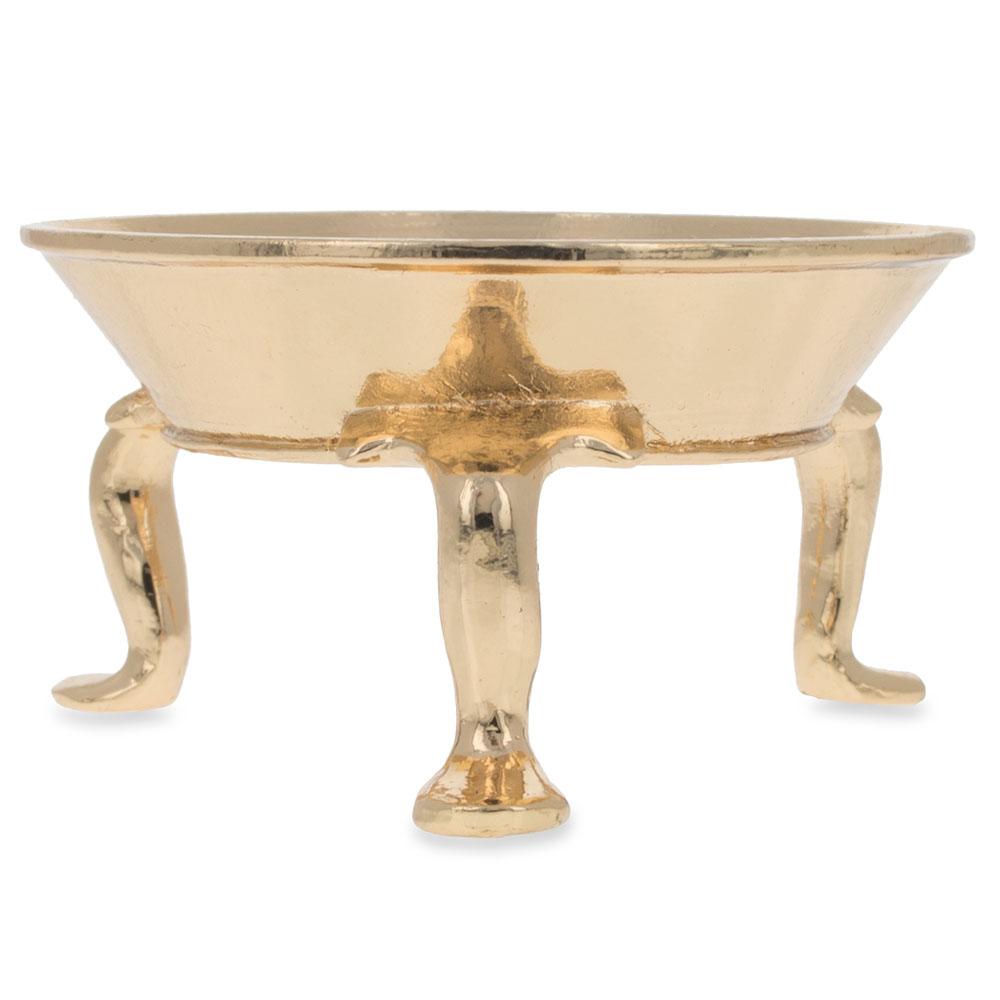 Round Cone Gold Tone Metal Egg Sphere Stand Holder DisplayChina , dimensions in inches: 2.4 x 2.4 x 1.3