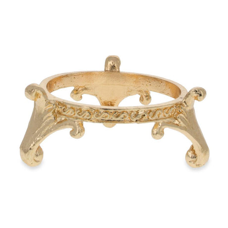 Wide Circle Gold Tone Metal Egg Stand Holder in  color