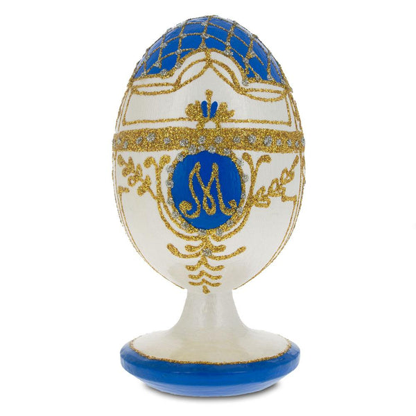 1903 Royal Danish Wooden Egg in White color, Oval shape