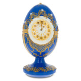 1900 Cockerel Royal Wooden Egg in Blue color Oval