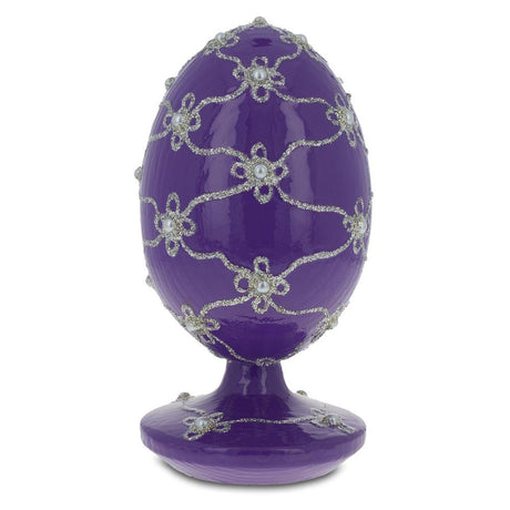 1906 Swan Royal Wooden Egg in Purple color, Oval shape