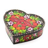 Poppy Flowers Hi-Gloss Wooden Jewelry BoxUkraine , dimensions in inches: 4.75 x 4.75 x 4.75