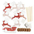 Set of 6 Flying Reindeer Figurines DIY Craft Kit in Multi color
