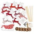 Set of 6 Flying Reindeer Figurines DIY Craft Kit in Multi color