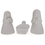 Blank Unpainted White Ceramic Nativity Scene Christmas Figurines 3.3 Inches in White color,  shape