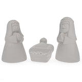 Blank Unpainted White Ceramic Nativity Scene Christmas Figurines 3.3 Inches in White color