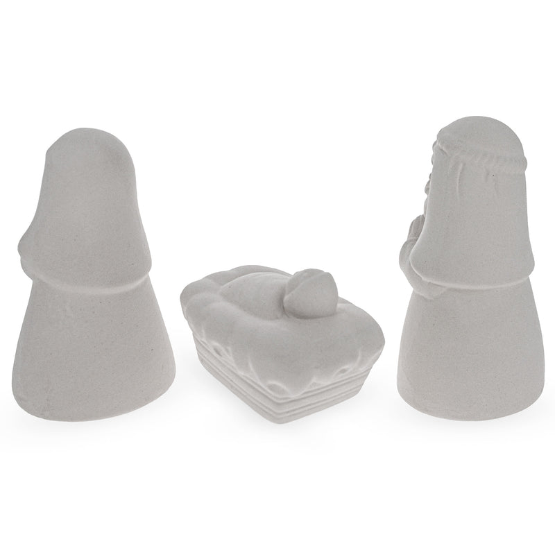 Buy Online Gift Shop Blank Unpainted White Ceramic Nativity Scene Christmas Figurines 3.3 Inches