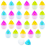 Plastic Set of 24 Assorted Colorful Chick Plastic Easter Eggs in Multi color Oval