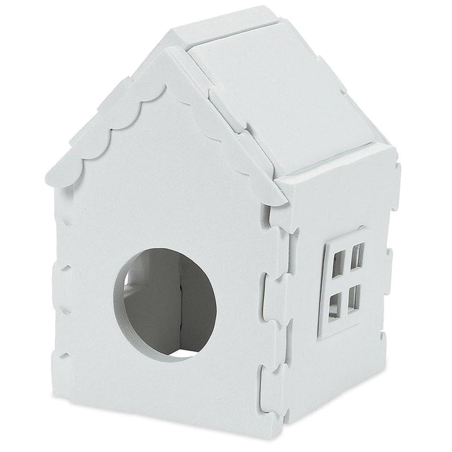 Unfinished Blank Foam Birdhouse Puzzle in White color
