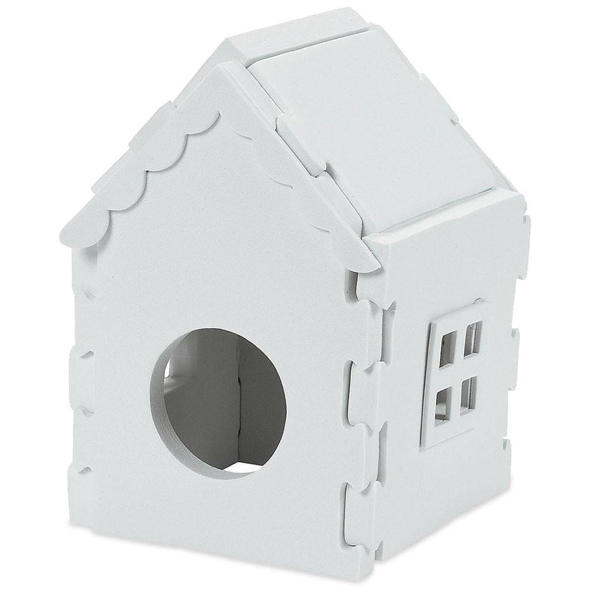Unfinished Blank Foam Birdhouse Puzzle in White color
