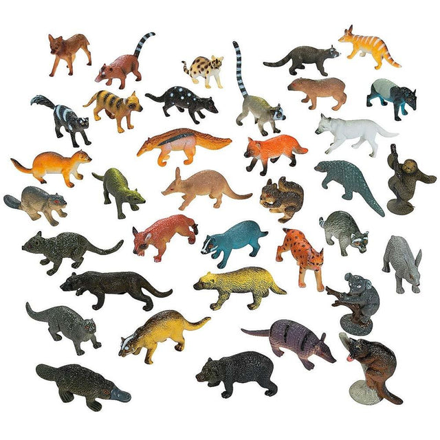 Set of 12 Forest Animals Action Figurines in Multi color
