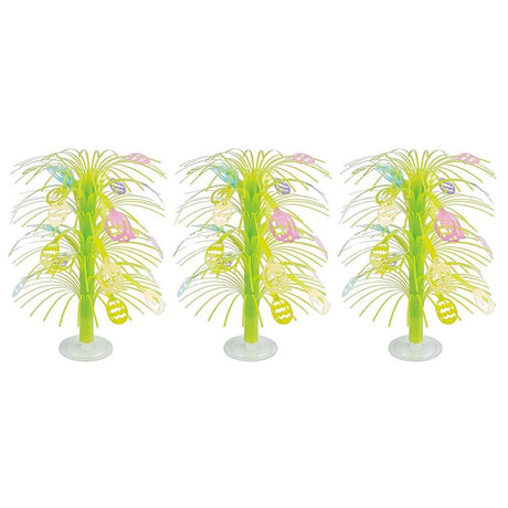 Set of 3 Easter Egg Trees Tabletop Decoration 13 Inches in Multi color