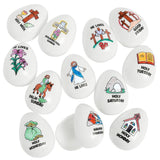 Set of 12 Color Your Own Religious Plastic Easter Eggs 2.25 Inches , dimensions in inches: 2.25 x  x