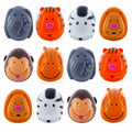 Set of 12 Animals Plastic Easter Eggs- Tiger, Zebra, Monkey in Multi color Oval