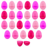 Set of 24 Pink Plastic Easter Eggs in Pink color Oval