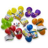 Plastic Set of 24 Large 3 Inches Plastic Eggs w/ Pencils, Stickers, and Crayons in Multi color Oval